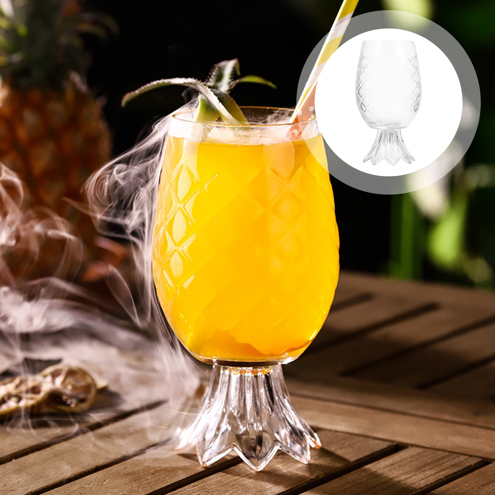 Home Bar Set - Pineapple-Shaped Cocktail Glasses Set for Tiki