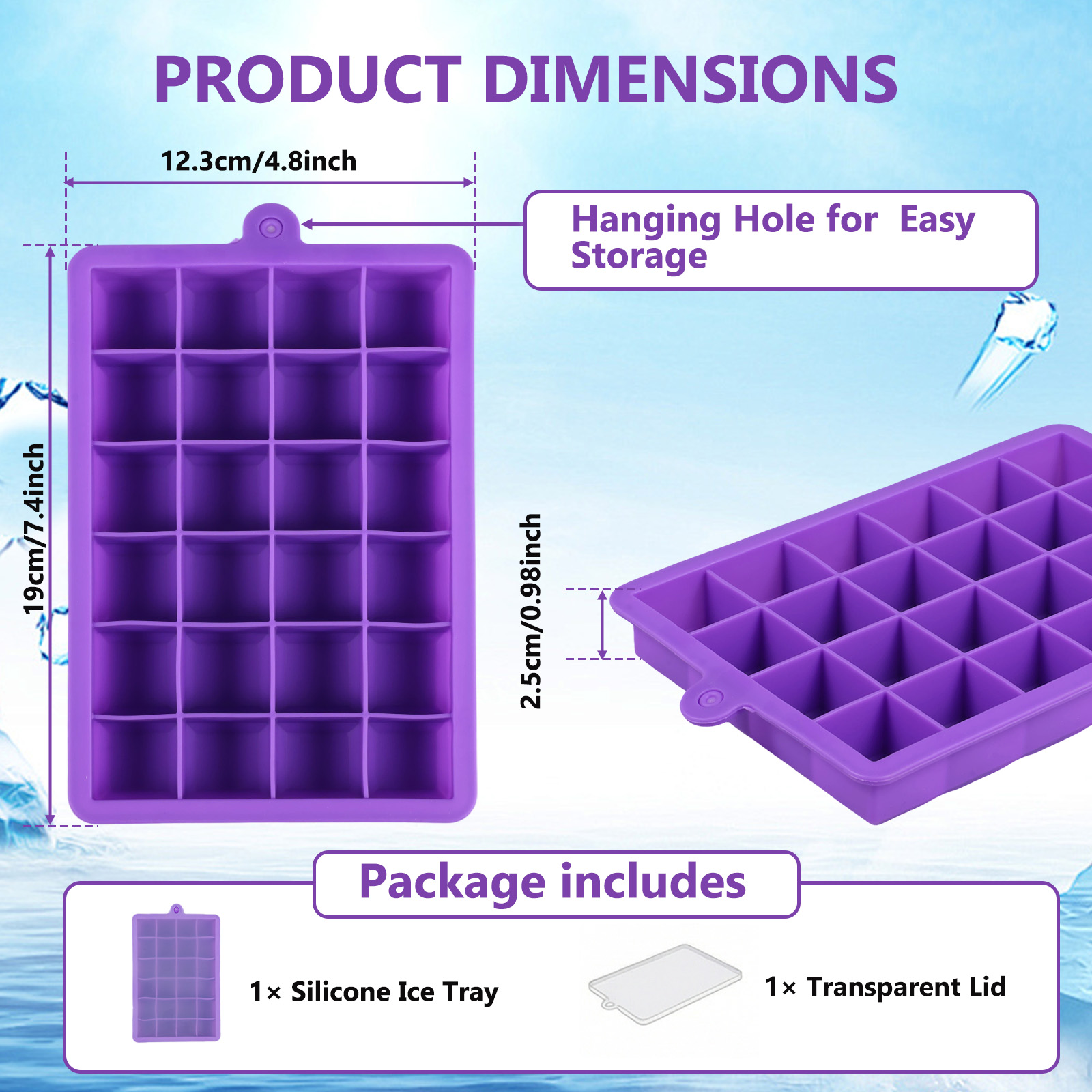 24-Cavity Silicone Ice Cube Tr - огляд і ціна Citrus Juicer Bar