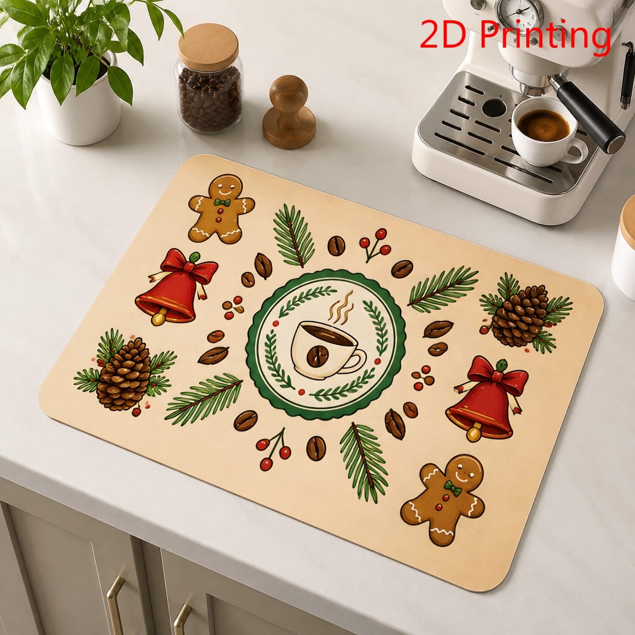 Cozy Christmas Coffee Bar Dish - огляд і ціна Bar Mat Rubber