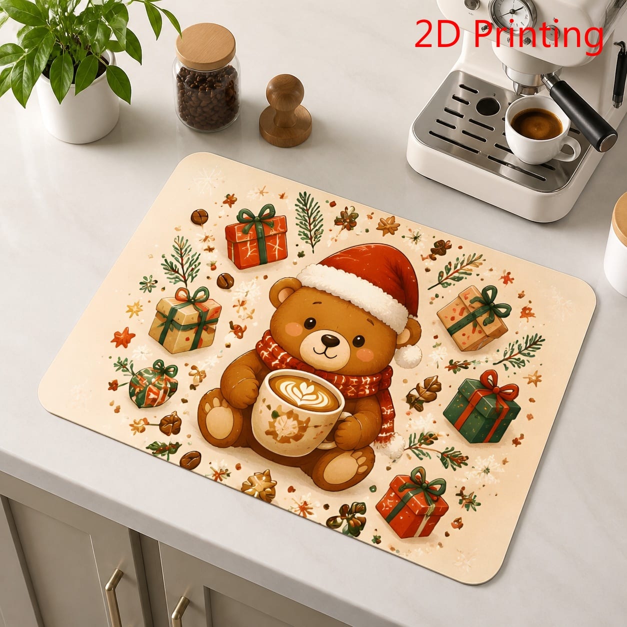 Cozy Christmas Coffee Bar Dish - огляд і ціна Bar Mat Rubber