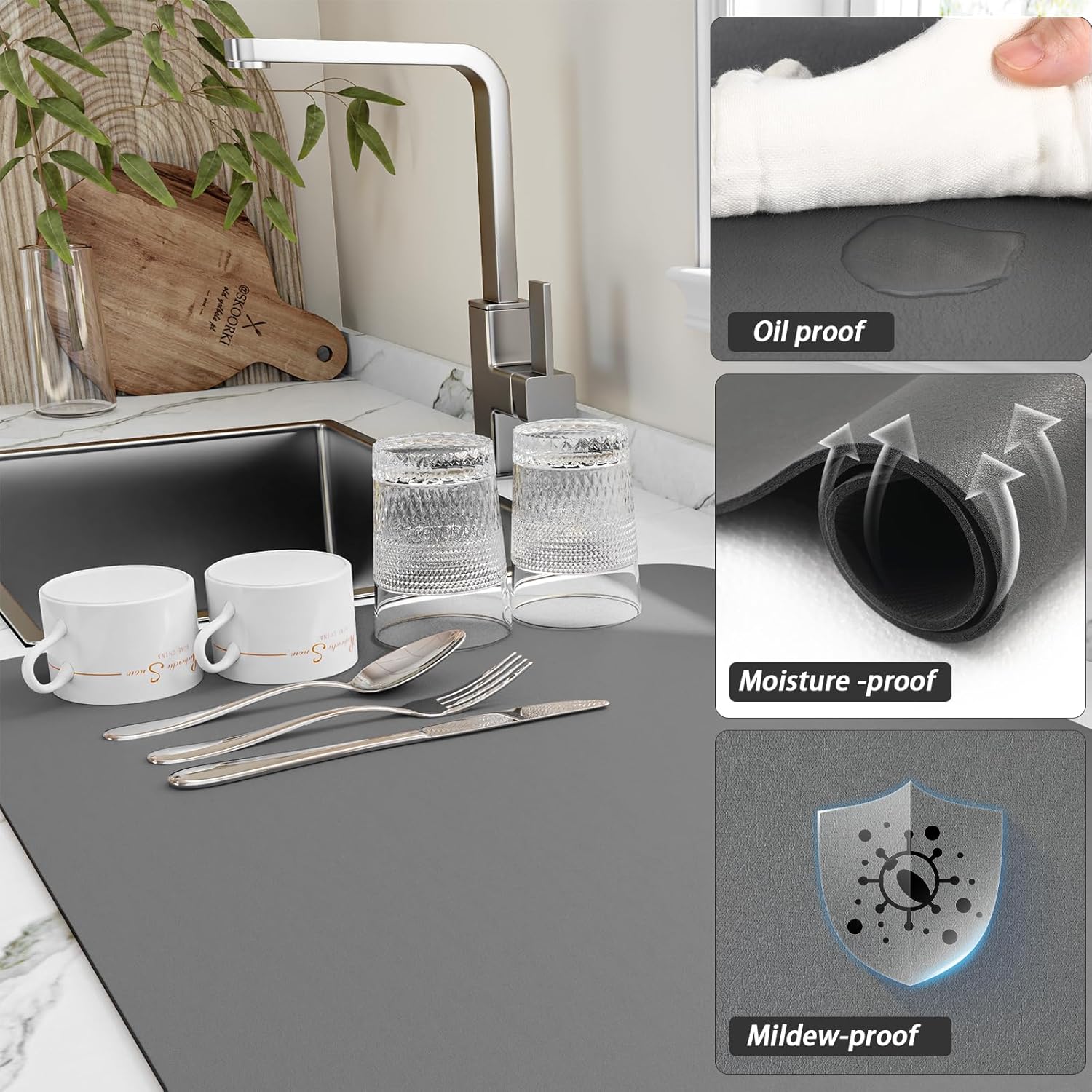Coffee Cup Drying Mat Non-slip - огляд і ціна Bar Mat Rubber